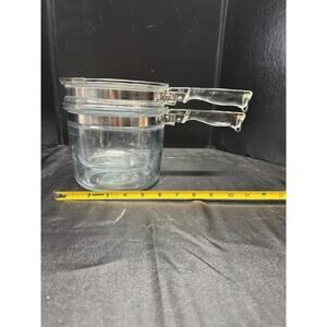 Vintage Pyrex Flameware Glass Double Boiler 1.5 Quart Cooking Pot 6283-U 6283 L